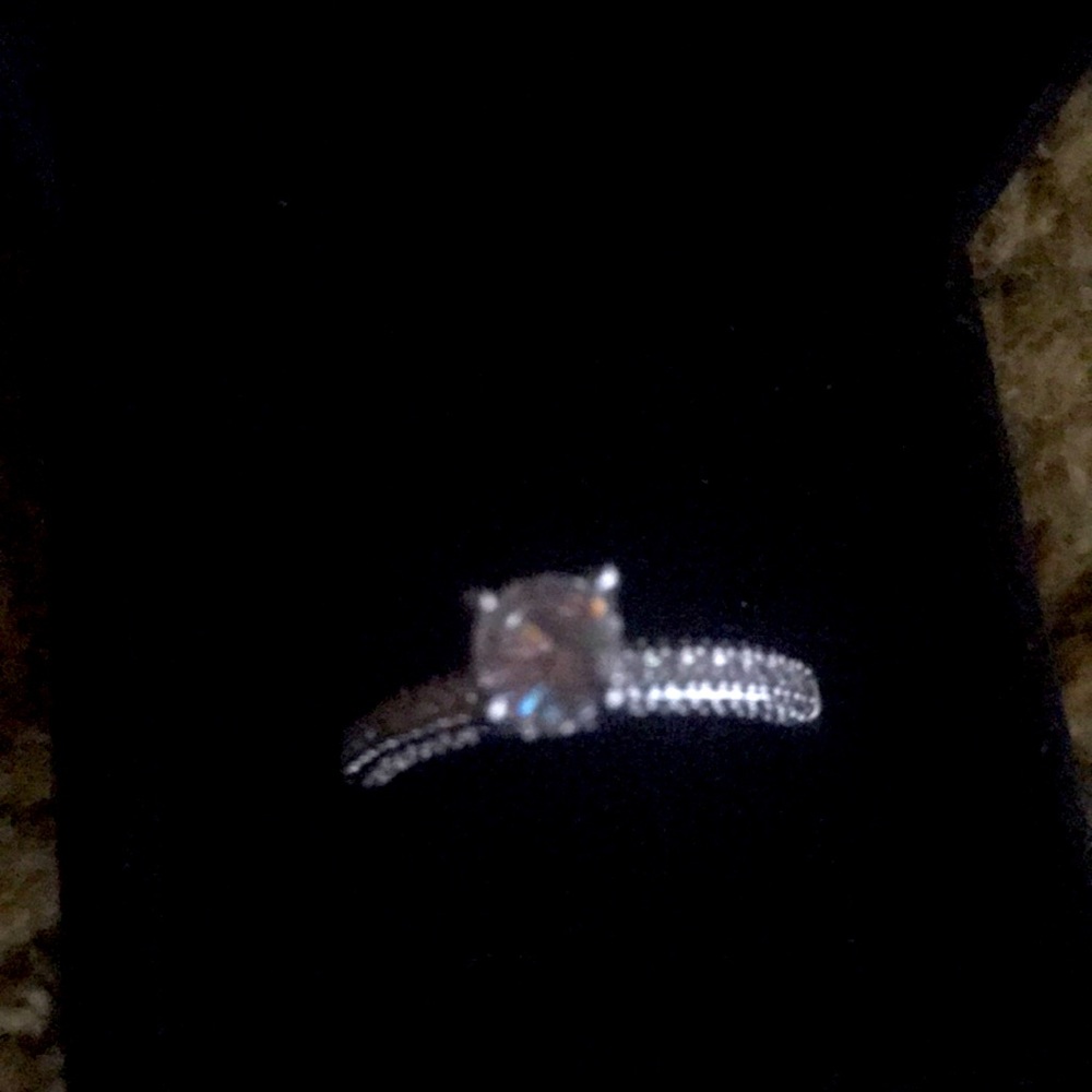 White sapphire sterling silver engagement ring!